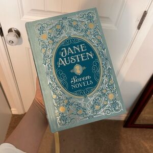 Jane Austen Seven Novels Leatherbound Hardcover - Teal & Gold